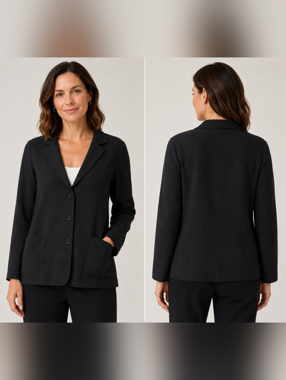 Eileen Fisher Crepe Women's 3 Button Blazer Size S Mature Wardrobe Staple